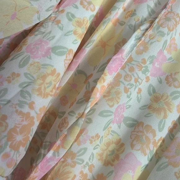 Brand new, never worn, Pink Lily Jetsetter Darling Ivory Floral Dress size L - Picture 3 of 3